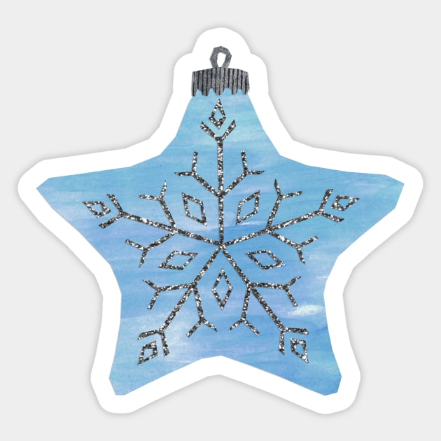 Bauble - Blue star snowflake Sticker by Babban Gaelg